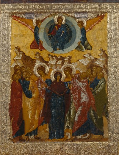 Kristi himmelfart, 1497 av Anonymous Russian icon painter