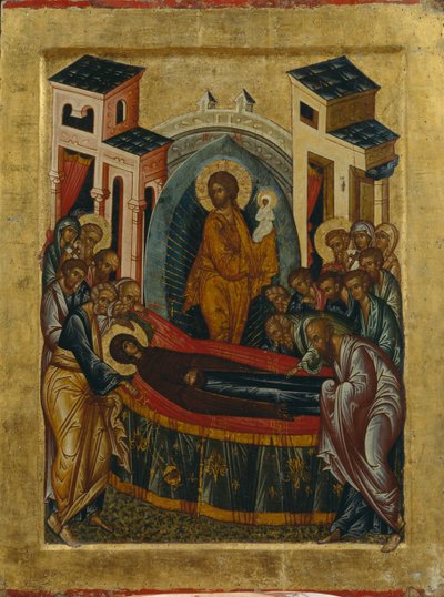 The Dormition of the Virgin, 1497 av Anonymous Russian icon painter