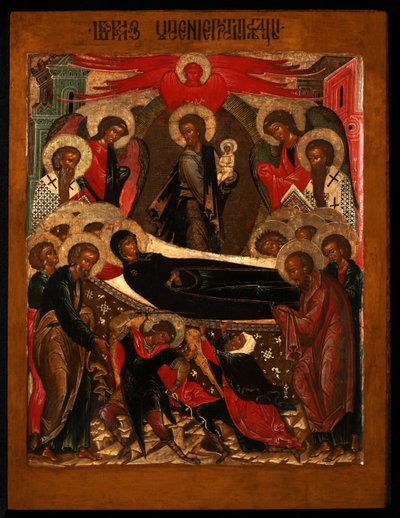 The Dormition of the Virgin, 1640-tallet av Anonymous Russian icon painter