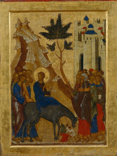 Kristi inntog i Jerusalem, 1497 av Anonymous Russian icon painter