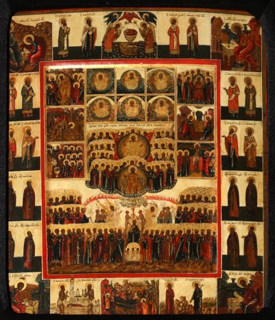 The Hexameron, tidlig på 1800-tallet. av Anonymous Russian icon painter