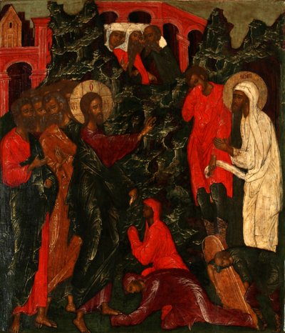 The Raising of Lazarus, 1660-tallet av Anonymous Russian icon painter