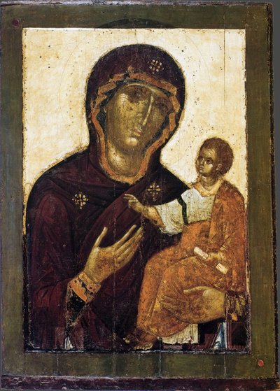 The Virgin Hodegetria, 1100-tallet av Anonymous Russian icon painter