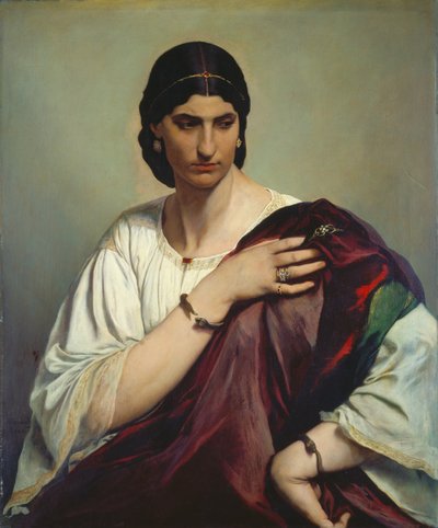 Halvlengde portrett av en romersk kvinne av Anselm Feuerbach