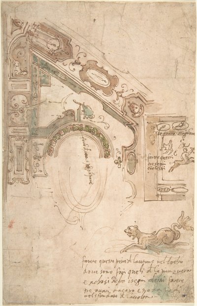 Kvartalsplan for et bukttak, ca. 1561. av Antenore Ridolfi