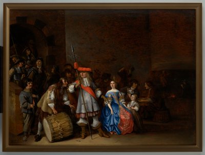 Vaktromsscene (olje på panel) av Anthonie (1601 73) Palamedesz