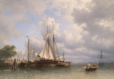 Seilskuter i havna av Anthonie Waldorp