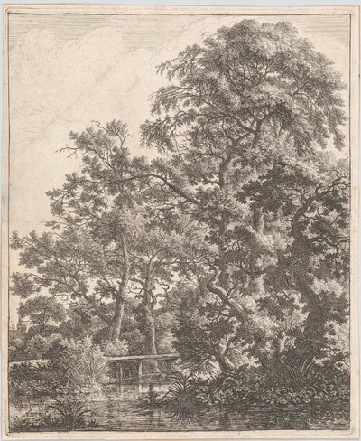 En liten bro over en bekk, 1600-tallet. av Anthonie Waterloo