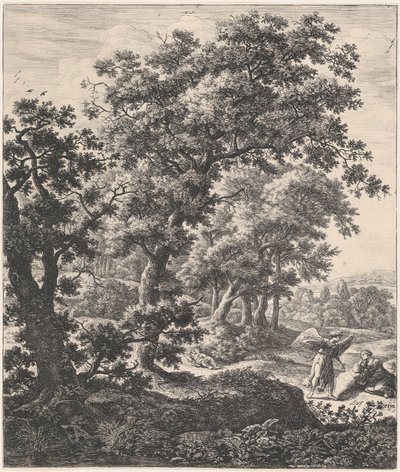Hagar Consoled by the Angel, 1600-tallet. av Anthonie Waterloo