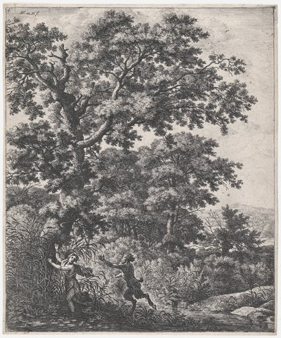 Landskap med Pan og Syrinx, 1600-tallet. av Anthonie Waterloo