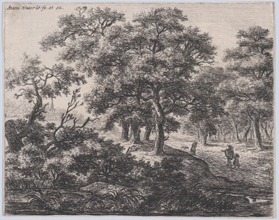 De fire trærne, 1600-tallet. av Anthonie Waterloo