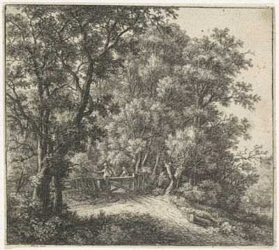 To figurer ved et gjerde Forest Views, serie A (serietittel) av Anthonie Waterloo