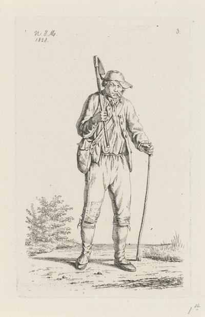 Bonde fra Ardennene med hakke Bønder og kvinnelige bønder fra Storbritannia av Nederland (serietittel) av Anthonie Willem Hendrik Nolthenius de Man