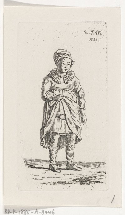 Jente som løfter skjørtet av Anthonie Willem Hendrik Nolthenius de Man