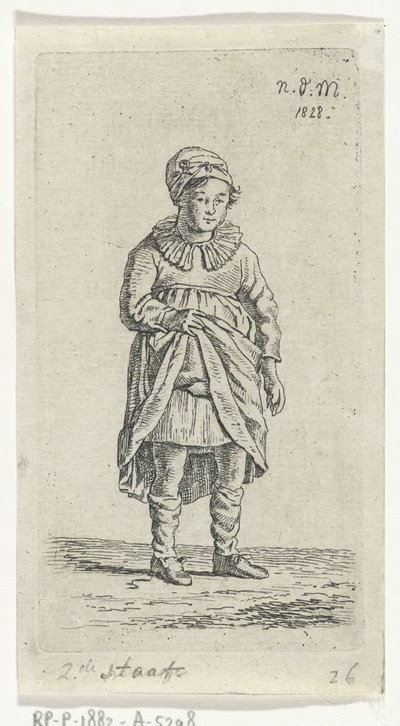 Jente som løfter skjørtet av Anthonie Willem Hendrik Nolthenius de Man