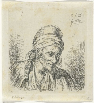Gammel kvinne til høyre av Anthonie Willem Hendrik Nolthenius de Man