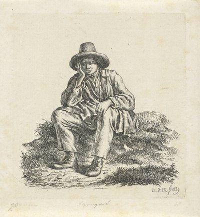Sittende mann som støtter hodet av Anthonie Willem Hendrik Nolthenius de Man