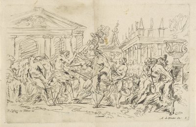 Satyr med dansende nymfer Bacchanals (serietittel) av Anthonie de Winter