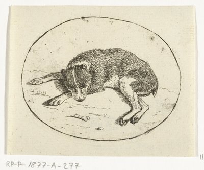 liggende hund av Anthonie van den Bos