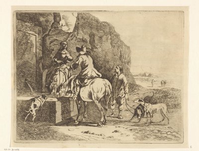 Ryttere ved vannhull av Anthonie van den Bos