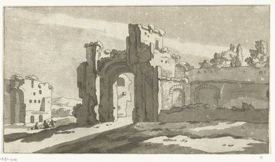 Ruinene av hovedhallen til badene i Caracalla, Roma av Anthonie van den Bos