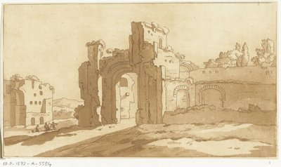 Ruinene av den store salen til badene i Caracalla, Roma av Anthonie van den Bos