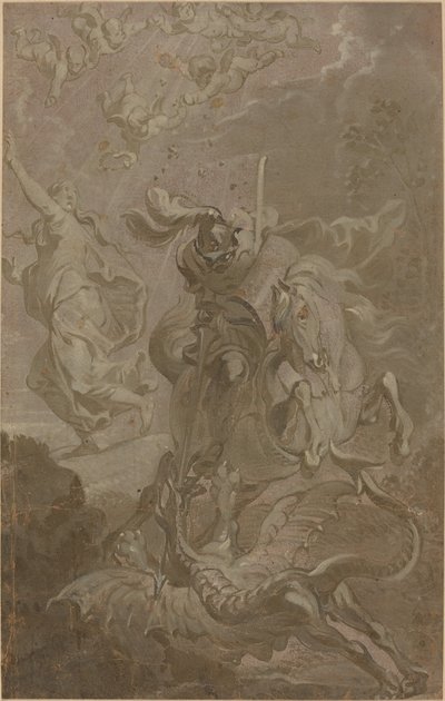 Saint George og dragen av Anthonis Sallaert