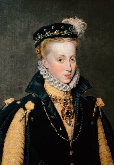 Portrett av Anna av Østerrike, dronning av Spania av Anthonis Mor van Dashorst