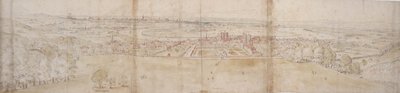 Greenwich Palace og London fra Greenwich Hill (penn og brunt blekk og akvarell over indikasjoner i svart kritt) av Anthonis van den Wyngaerde
