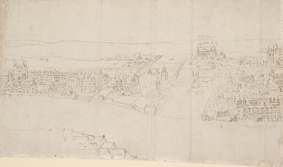Panorama over London sett fra Southwark: Durham House til Barnard