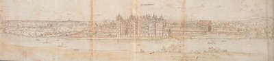 Richmond Palace fra over Themsen, 1562 av Anthonis van den Wyngaerde