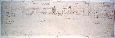 Studie av Valencia (penn og blekk på papir) av Anthonis van den Wyngaerde