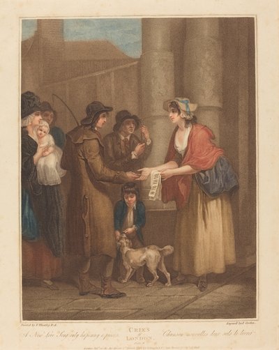 En ny kjærlighetssang Bare en Ha'Penny a Piece av Anthony Cardon after Francis Wheatley