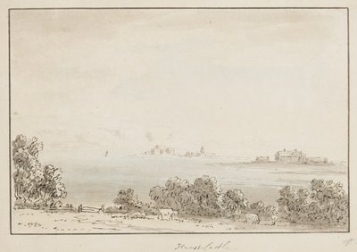 Hurst Castle (blekk og wc på papir) av Anthony Devis