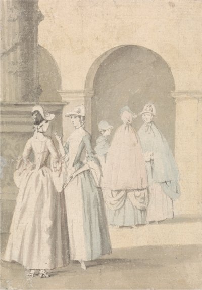 Ladies Beside a Column og Arcade av Anthony Highmore