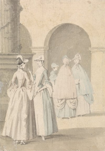 Ladies Beside a Column og Arcade av Anthony Highmore