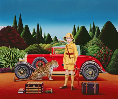Red Rolls Royce, 1992 (akryl om bord) av Anthony Southcombe