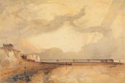 Marine Pier, Brighton - Solnedgang av Anthony Vandyke Copley Fielding