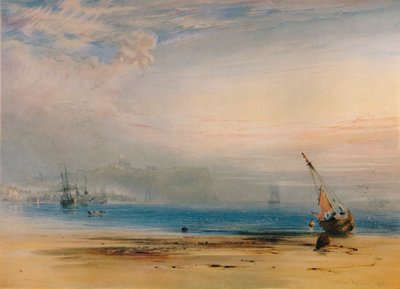 Scarborough fra over bukten, 1850, 1935 av Anthony Vandyke Copley Fielding