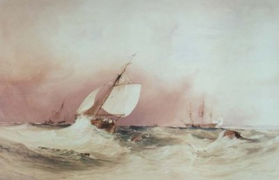 Sjølandskap utenfor sørkysten av Anthony Vandyke Copley Fielding