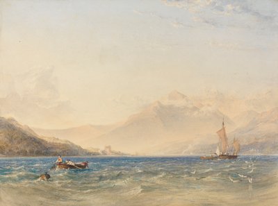 Lederen av Loch Fyne, med Dindarra Castle av Anthony Vandyke Copley Fielding