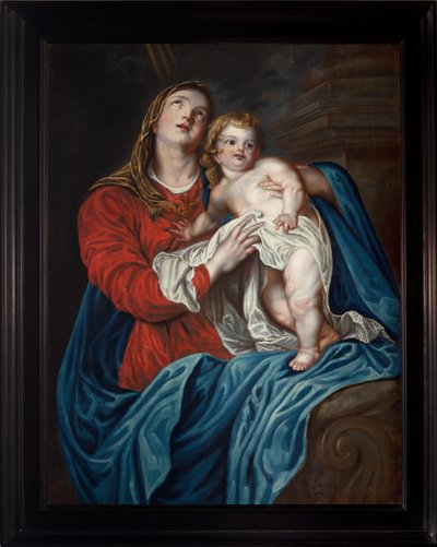 Anonym. Jomfru med barnet. 18. århundre (?). av Anthony van (after) Dyck