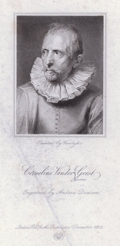 Cornelis van der Geest , flamsk krydderhandler og kunstsamler (gravering) av Anthony van (after) Dyck