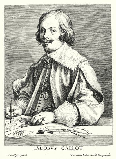Jacques Callot , fransk tegner og trykkeri (gravering) av Anthony van (after) Dyck