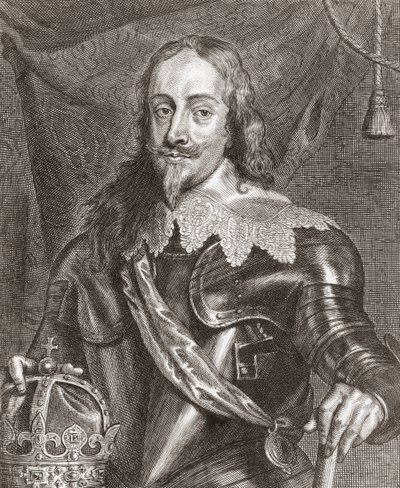 Kong Charles I, konge av England, Skottland og Irland. av Anthony van (after) Dyck