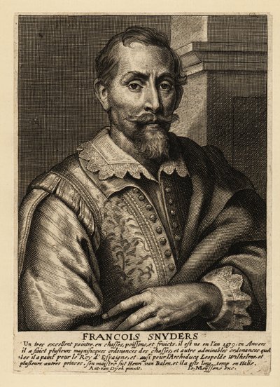Portrett av Frans Snyders, flamsk maler av dyr, jaktscener, markedsscener og stilleben av Anthony van (after) Dyck