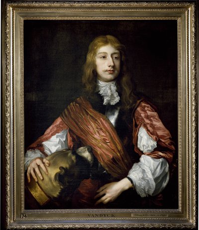 Thomas Killigrew og hunden hans (olje på lerret) av Anthony van (studio of) Dyck
