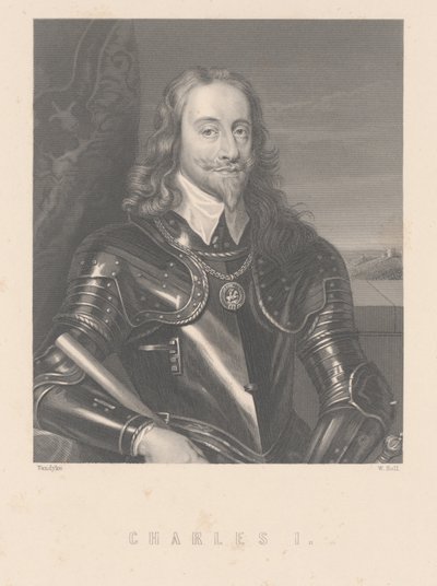 Charles I, gravert av W. Hall av Anthony van Dyck