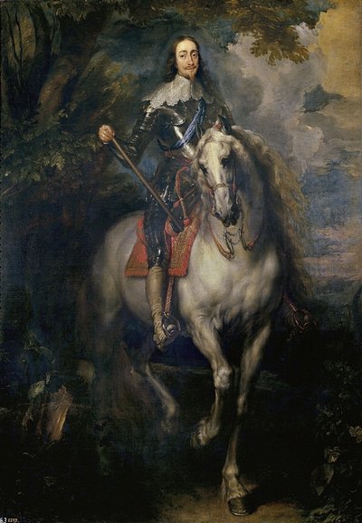 Charles Ier (roi d'Angleterre) - Rytterportrett av Charles I (Charles I til hest) - Peinture de Sir Anthonis (Anton ou Antoon) van Dyck (1599-1641) - 1635-1640 - Olje på lerret - 123x85 cm - Museum del Prado, Madrid av Anthony van Dyck