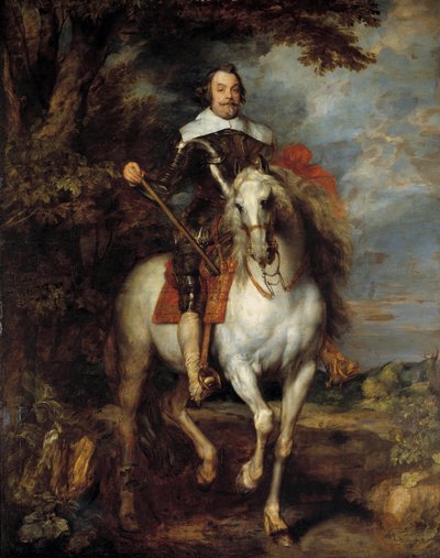 Rytterportrett av Don Francisco de Moncada (1586-1635), grev Dossuna, ambassadør for kong Filip IV av Spania i Brussel Maleri av Anton (Antoon eller Anthony) van Dyck (1599-1641) 1600-tallet Søn. 3,05x2,42 m - Ridesportrett av Don Francisco de av Anthony van Dyck